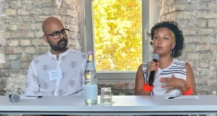 Portrait of Kennith Rosario and Aki Krishnamurthy, emphasizing their collaborative research.
